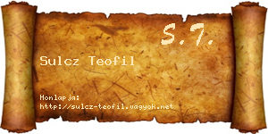Sulcz Teofil névjegykártya